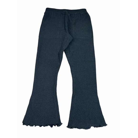 Free People Beach karina Sweater Black Textured Knit Flared Pants X-Small - Picture 9 of 10